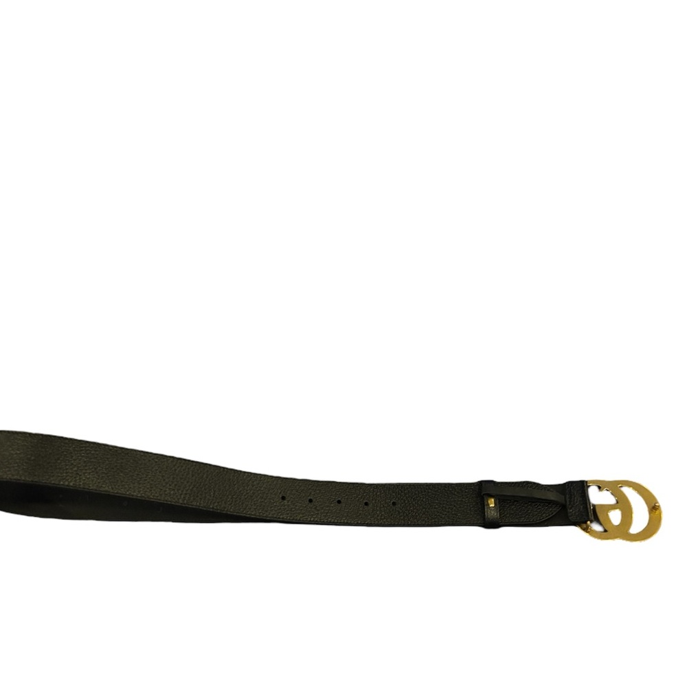 GUCCI GG MARMONT BELT Black Leather Brass GG Buckle Men's US Size 34 (34 to 38) - Picture 6 of 12
